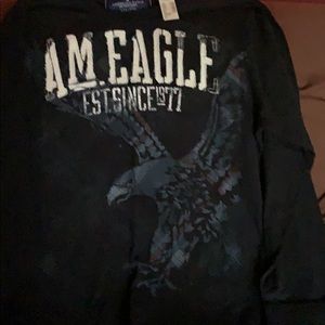 American eagle brand,  black,  heavy weight tee